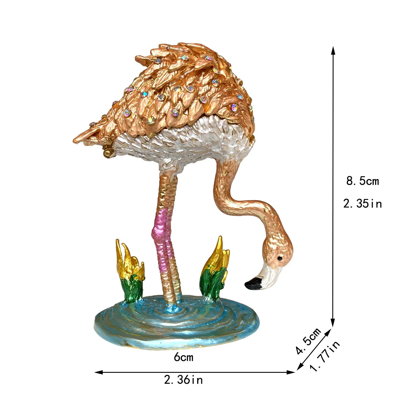 Decorbites™ Kristall-Tierfiguren-Schmuckschatulle Handbemalt Ringhalter Kommoden-Dekoration Hochzeitsgeschenk