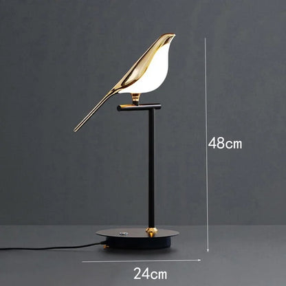 Decorbites™ Goldene Elster-Vogel-Deckenleuchter | Moderne LED-Ringlampe für Esszimmer & Dekoration