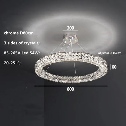 DecorBites™ Crystal LED Chandelier - Modern Luxe Living Room Lighting
