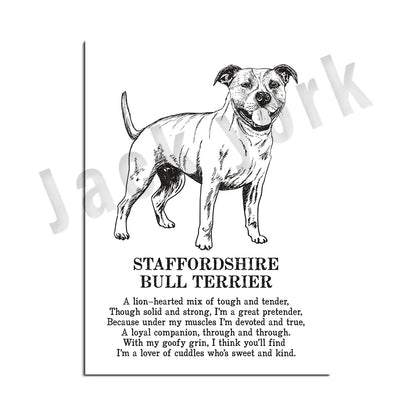 Decorbites™ Gemütliche Hunde-Kollektion: Hundepoesie-Poster mit Lhasa, Schäferhund, Terrier, Bulldogge, Tibetischer, Yorkie