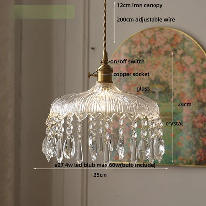 DecorBites™ Crystal Glass LED Pendant Lamp: Modern Luxury Interior Lighting for Home Decor