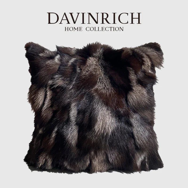 Decorbites™ Fuchs-Fell Kissenbezug 45x45, Vintage Luxus Dekokissenbezug für das Wohnzimmer