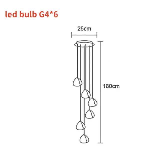 DecorBites™ Crystal Ball Nordic LED Chandelier - Modern Staircase Decorative Lighting