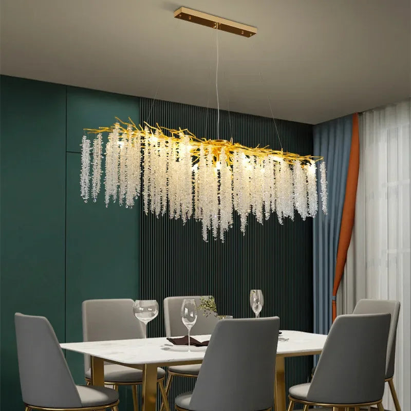DecorBites™ Crystal Tassel LED Branch Chandelier for Dining Room and Home Decor