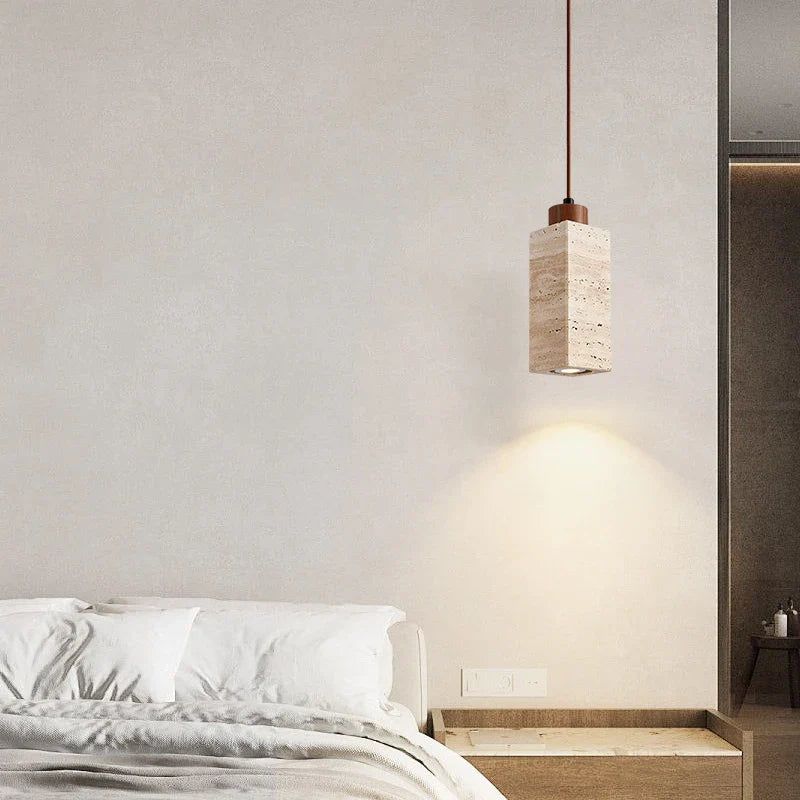 Decorbites™ Japanischer Stein-LED-Pendant-Lampe Gelber Travertin Wabi-Sabi Hängelampe