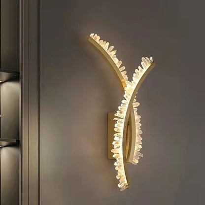DecorBites™ Crystal Gold Metal Wall Light: Luxury Stainless Steel Sconce for Home Decor