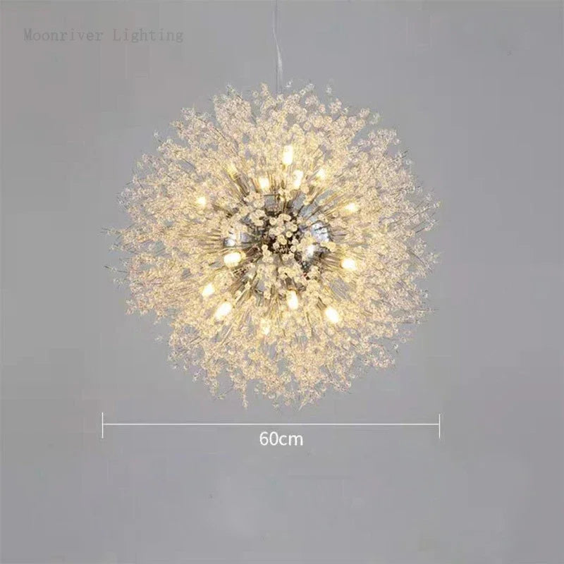 Decorbites™ Löwenzahn-Kristall-Leuchter: Moderner nordischer Stil LED-Hängeleuchte für das Wohnzimmer