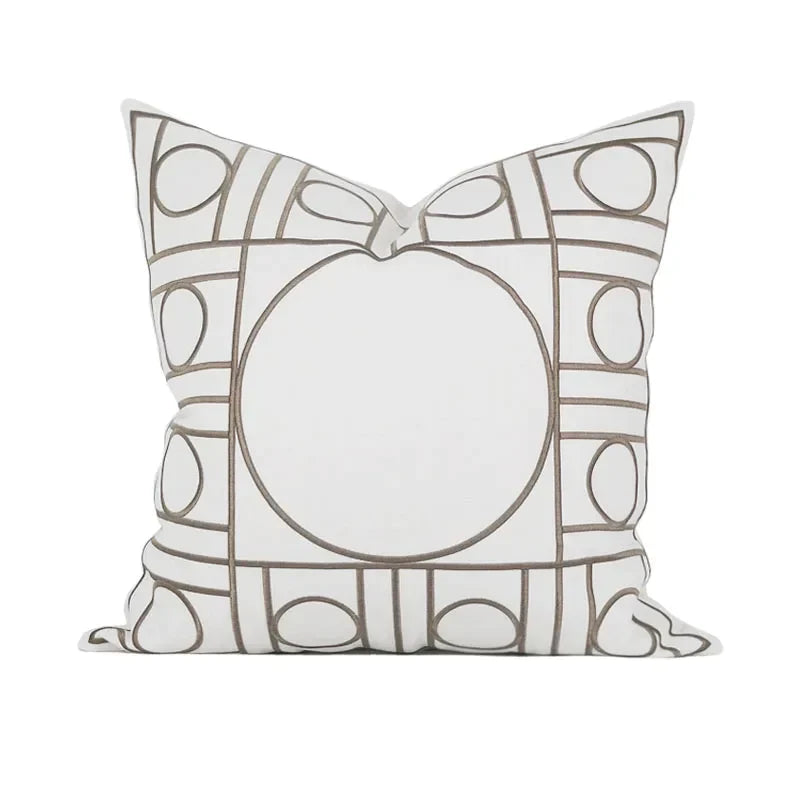 DecorBites™ Geometric Embroidered Noble Cushion Covers for Living Room Sofa