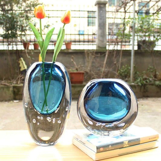 DecorBites™ Crystal Glass Vase Terrarium Flower Pot for Home Decoration