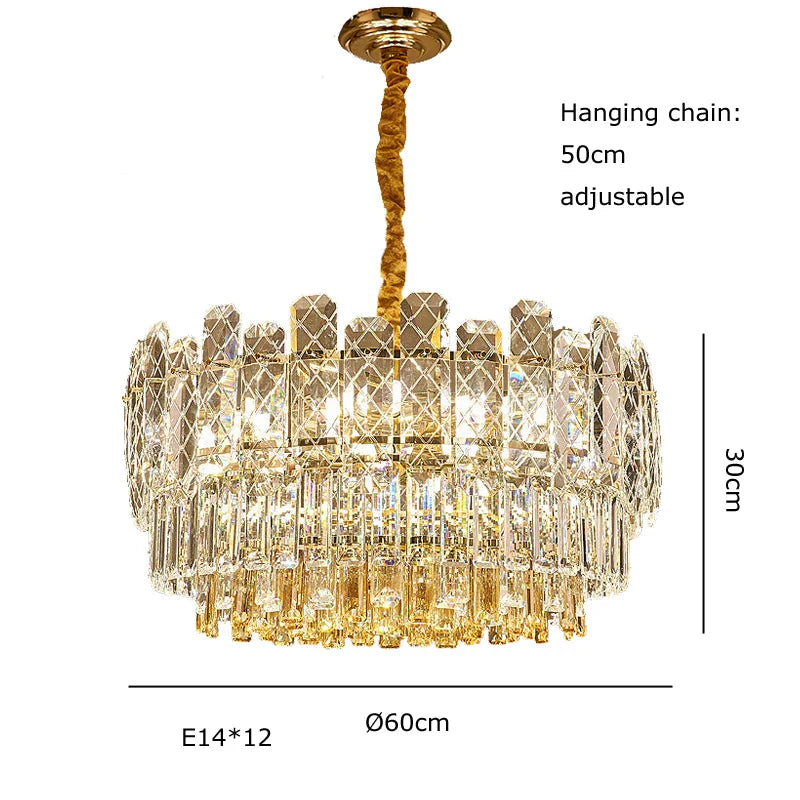 Decorbites™ Gold-Luster-Kronleuchter LED-Kristallleuchte – Postmoderne Luxus-Hängeleuchte