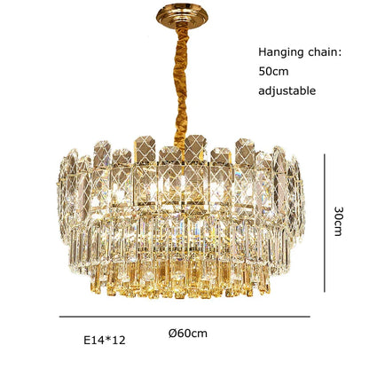 Decorbites™ Gold-Luster-Kronleuchter LED-Kristallleuchte – Postmoderne Luxus-Hängeleuchte