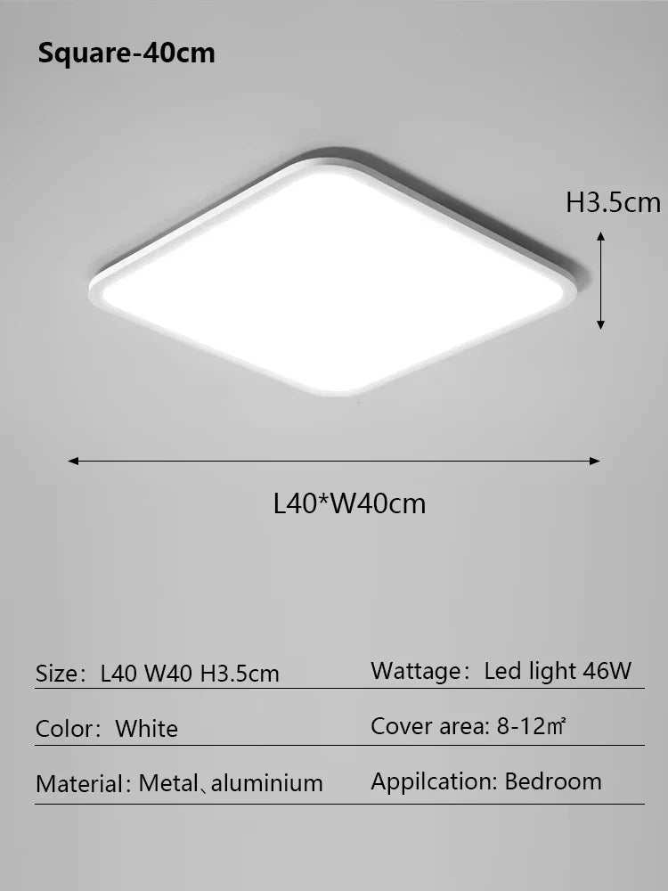 Decorbites™ LED-Deckenleuchte: Nordischer Stil Ultra-Dünne Quadratische Lampe für Wohnzimmer und Schlafzimmer