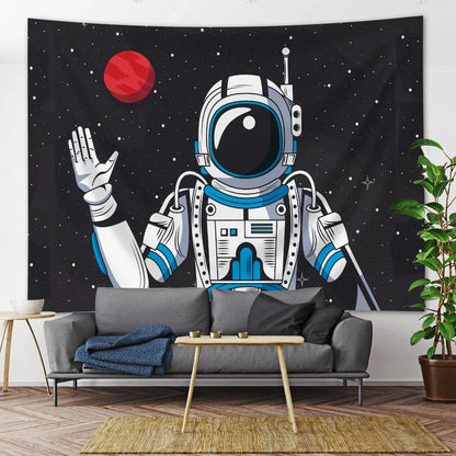 DecorBites™ Futuristic Astronaut Tapestry Wall Hanging - Boho Room Decor for Hip Beach Vibe