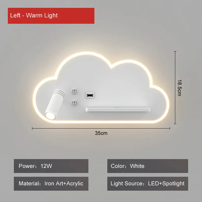 Decorbites™ LED-Bettlampe mit kabelloser Telefonladefunktion und USB, Multifunktions-Wandleuchte
