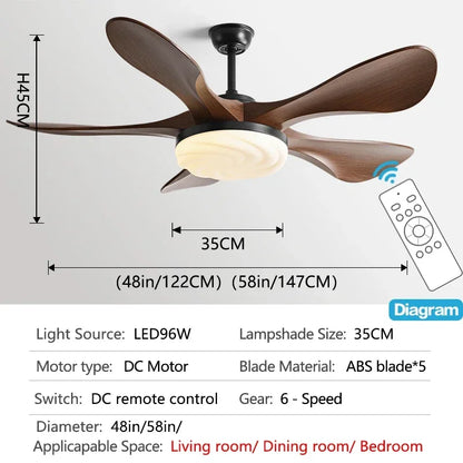 Decorbites™ 58" Moderne LED-Deckenleuchte mit starkem Wind für Wohnzimmer & Restaurant