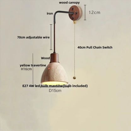 Decorbites™ LED Gelbe Travertin-Stein-Wandlampe – Nordisch Moderne Treppenbeleuchtung