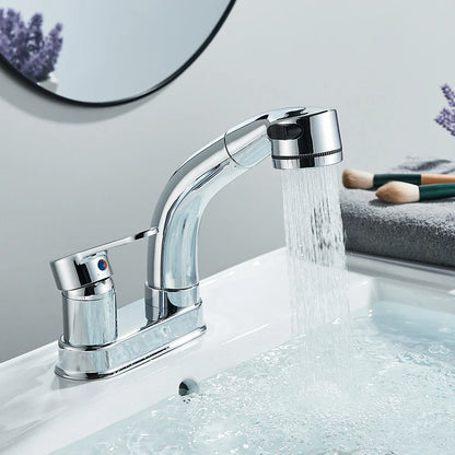 DecorBites™ Lift-Up Bathroom Sink Faucet Chrome Finish 360-degree Rotation Water Mixer