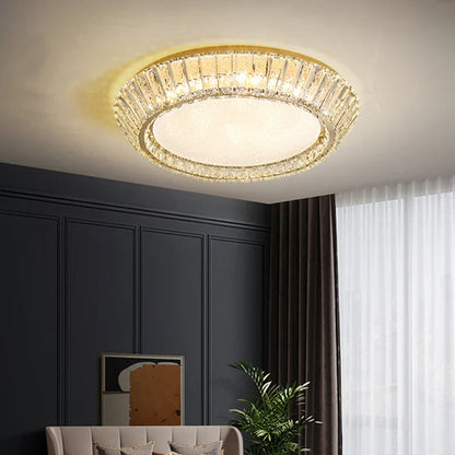 Decorbites™ Gold Kristall-Deckenleuchte: Nordisch Moderne Runde Leuchte für Schlafzimmer und Restaurant