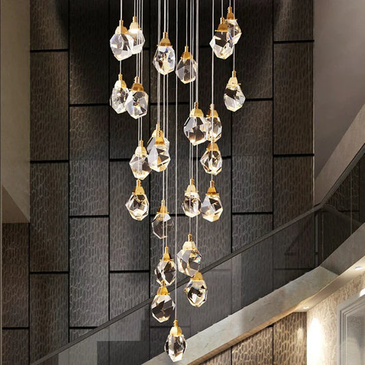 Decorbites™ Diamantkristall-Treppe LED Goldene Große Wohnzimmer-Halle Beleuchtung