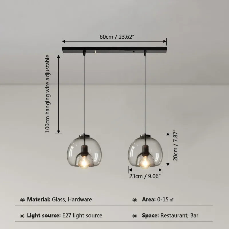 DecorBites™ Glass Ball LED Pendant Lights for Home, Office, and Restaurant Decor