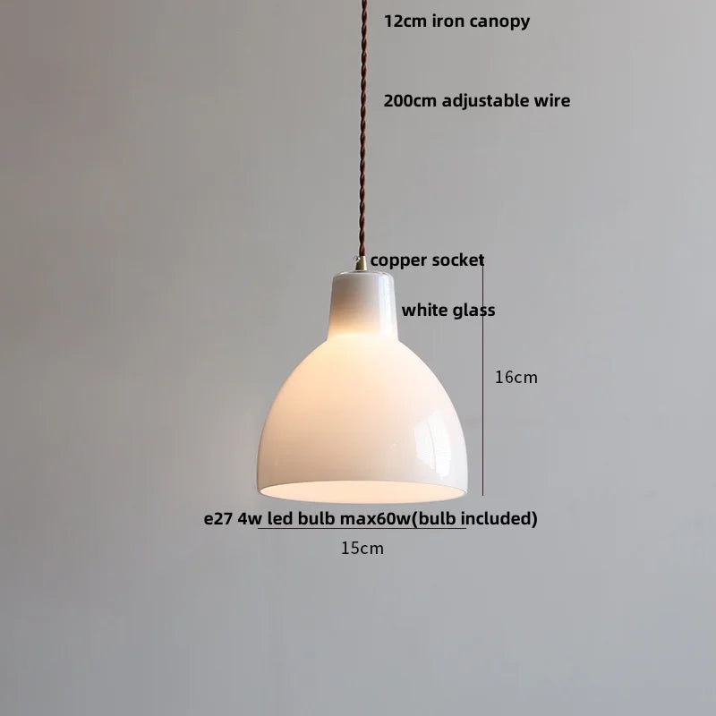 DecorBites™ Glass LED Pendant Lamp | Adjustable Nordic Hanging Light