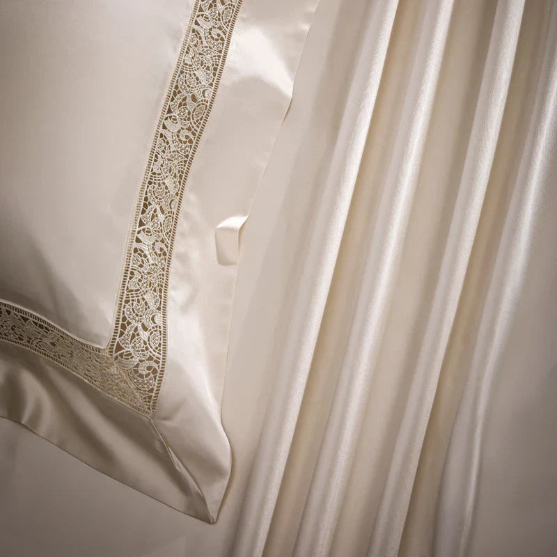 DecorBites™ Damask Lyocell Cotton Bedding Set with Soft Silky Finish