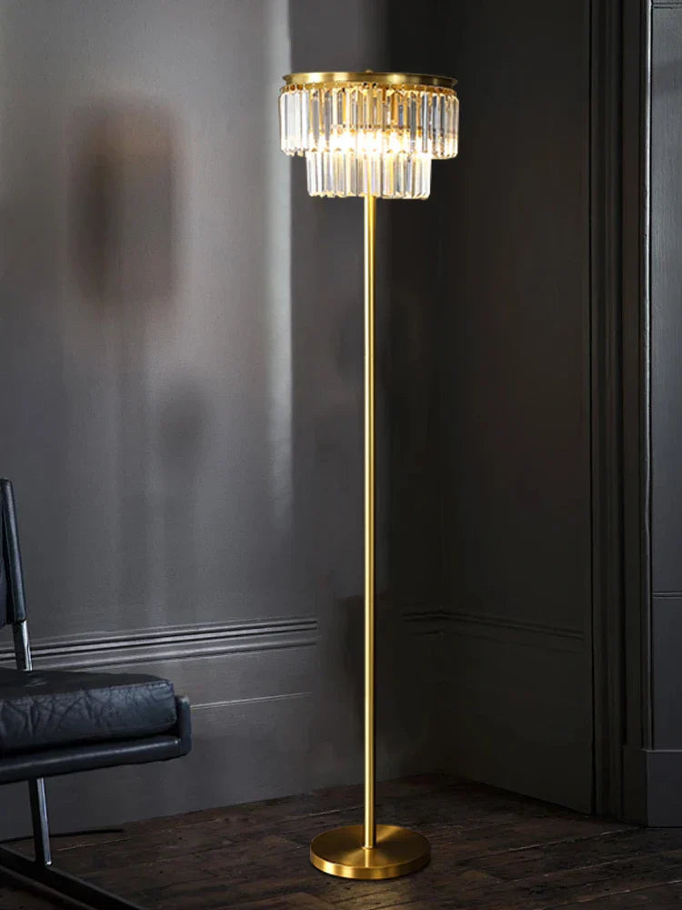 DecorBites™ Crystal Table Lamp Gray - Elegant Bedroom Nightstand Lighting