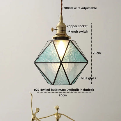 DecorBites™ Glass Copper LED Pendant Lamp for Dining Room, Nordic Modern Hanging Light Fixtures