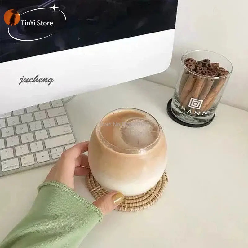 Decorbites™ 400ml Transparentes Glas-Kaffeetasse für Zuhause, Bar, Partys und Cocktails