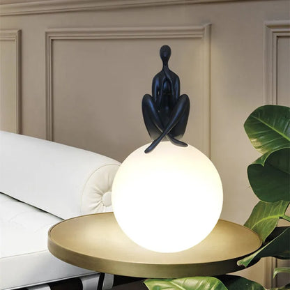 Decorbites™ Glasballen-Tischleuchte: Stilvolle LED-Skulptur-Schreibtischlampe für die Wohnraumausstattung