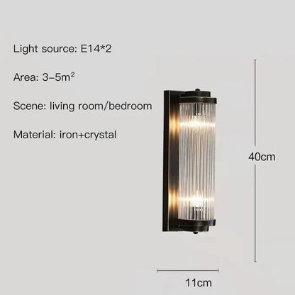 DecorBites™ Crystal Wall Sconce: Copper LED Bedroom Lighting for TV Background, Dining Room