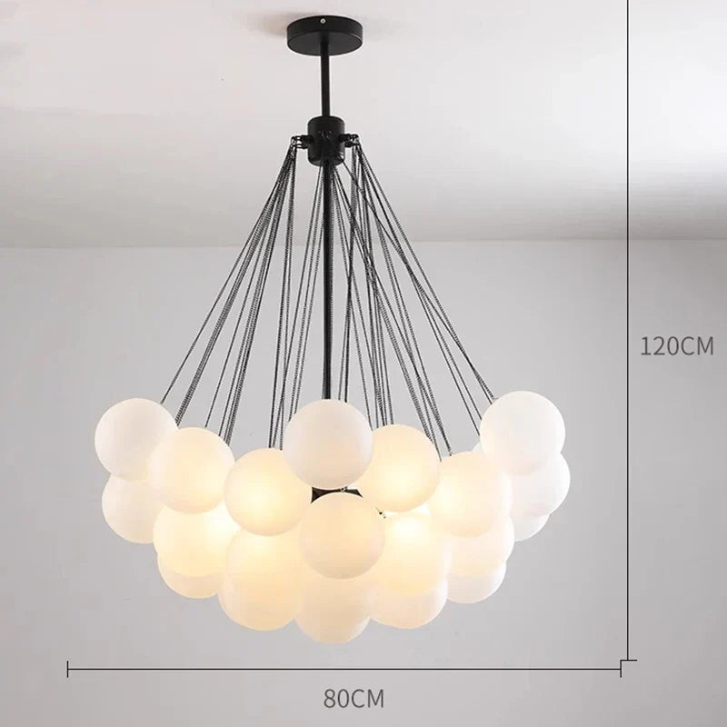 White Frosted Glass Chandelier
