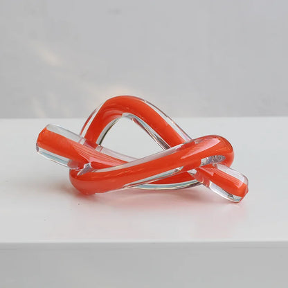 DecorBites™ Geometric Glass Sculpture Twine Knot Decor Home Decor Accessory