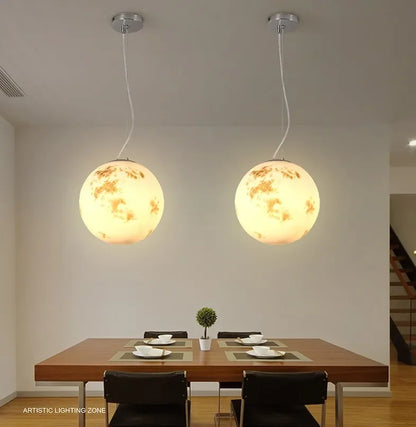 Decorbites™ Vollmond-Lüster: Nordisches Retro-Kugelleuchte LED-Hängeleuchte für kreative Heimdekoration