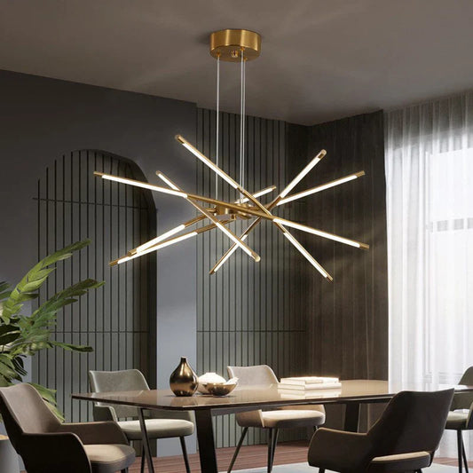 Decorbites™ Leinen-Deckenleuchter: Schwarzgoldenes Pendellampe für Zuhause, Büro oder Restaurant