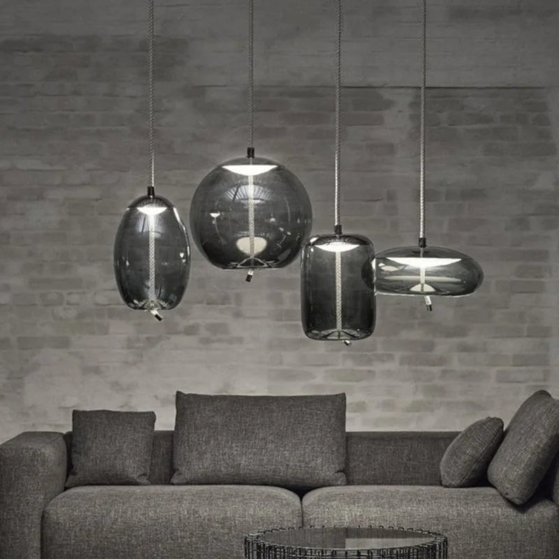 DecorBites™ Glass LED Chandeliers for Living Room Bedroom Kitchen Pendant Lamp