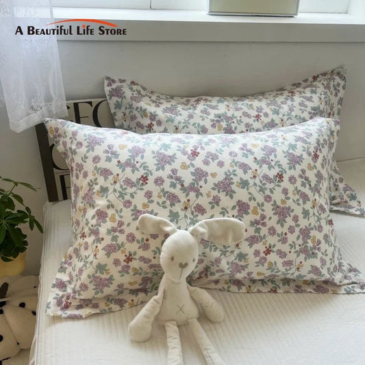 Decorbites™ Koreanische Blumen-Baumwoll-Kissenbezug 40x60 cm, 48x74 cm, 50x80 cm, Heim-Polsterbezug