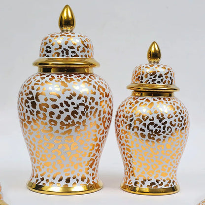 Decorbites™ Leopard-Print Keramik-Schachmatt-Glas: Vintage-Home-Deko-Vase & Aufbewahrungsbehälter