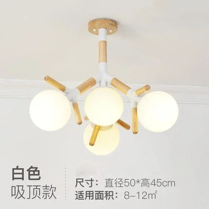 Gold LED Hanging Light 4-Head Adjustable