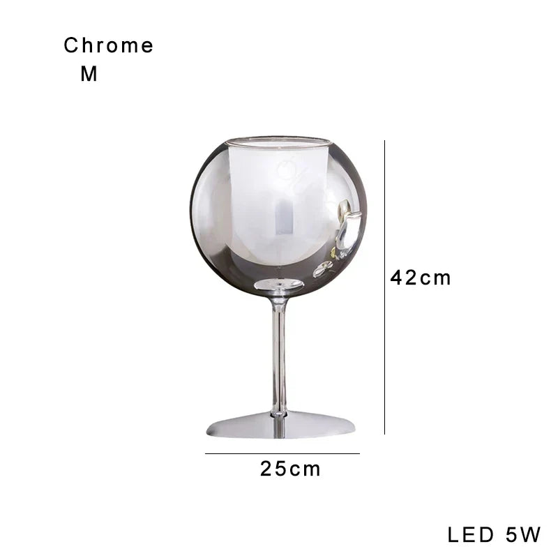 Gold Chrome Glass Table Lamp