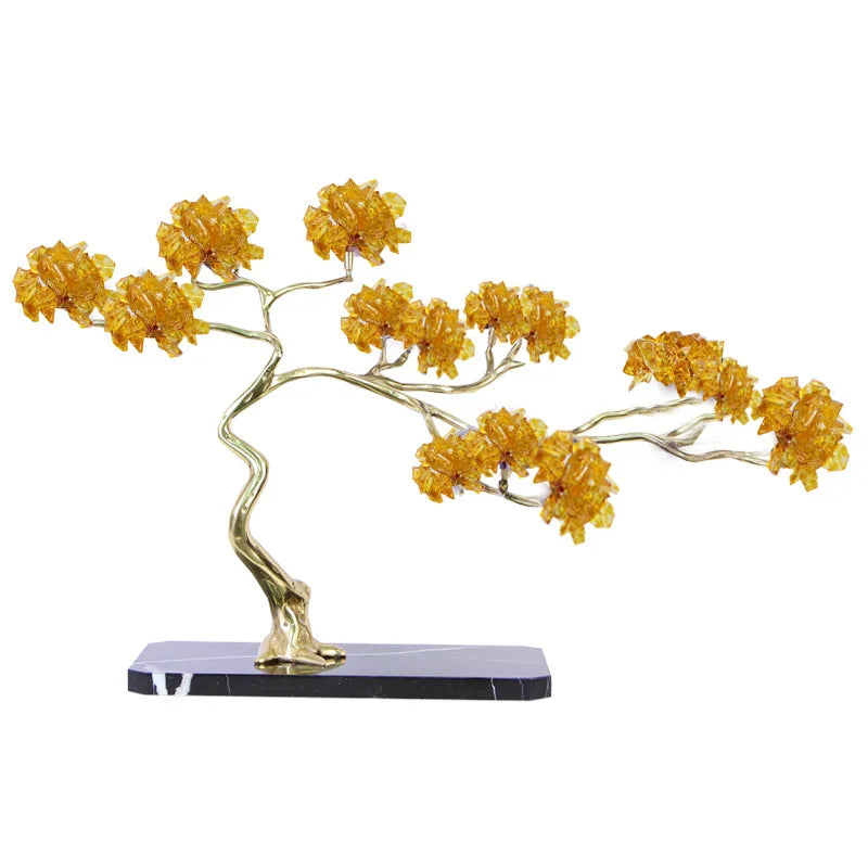 DecorBites™ Crystal & Brass Decorative Sculpture figurines for Room Decoration