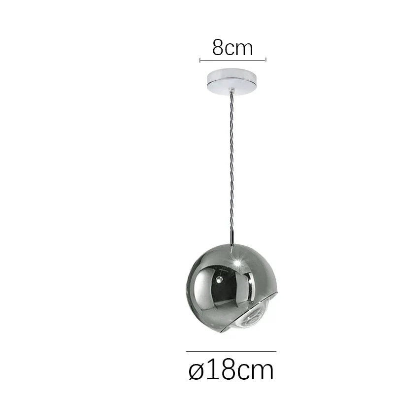 DecorBites™ Gold Chrome Ball Pendant LED Light for Kitchen, Bedroom, Dining Room