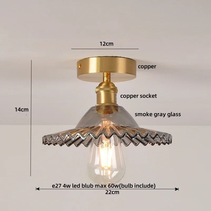 DecorBites™ Green Flower Glass LED Ceiling Light Fixture - Nordic Modern Design