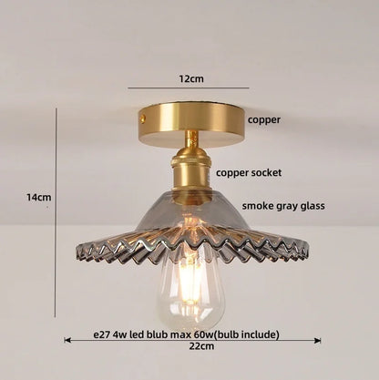 DecorBites™ Green Flower Glass LED Ceiling Light Fixture - Nordic Modern Design