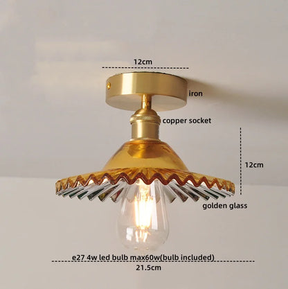 Decorbites™ Grünes Glas Kupfer Deckenleuchte Balkon Küche Moderne LED Lampe