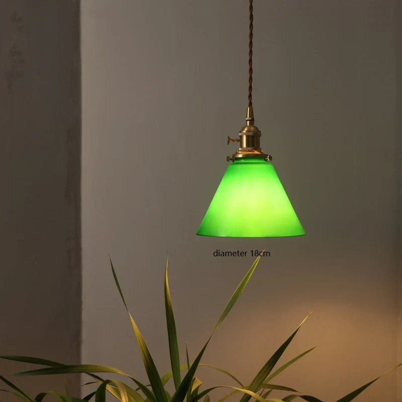 Green Vintage Pendant Light Japanese-America Style