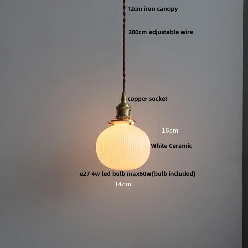 DecorBites™ Copper White Glass LED Pendant Lamp for Modern Living Room Decor