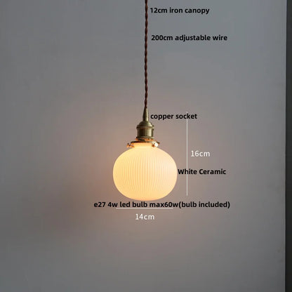 DecorBites™ Copper White Glass LED Pendant Lamp for Modern Living Room Decor