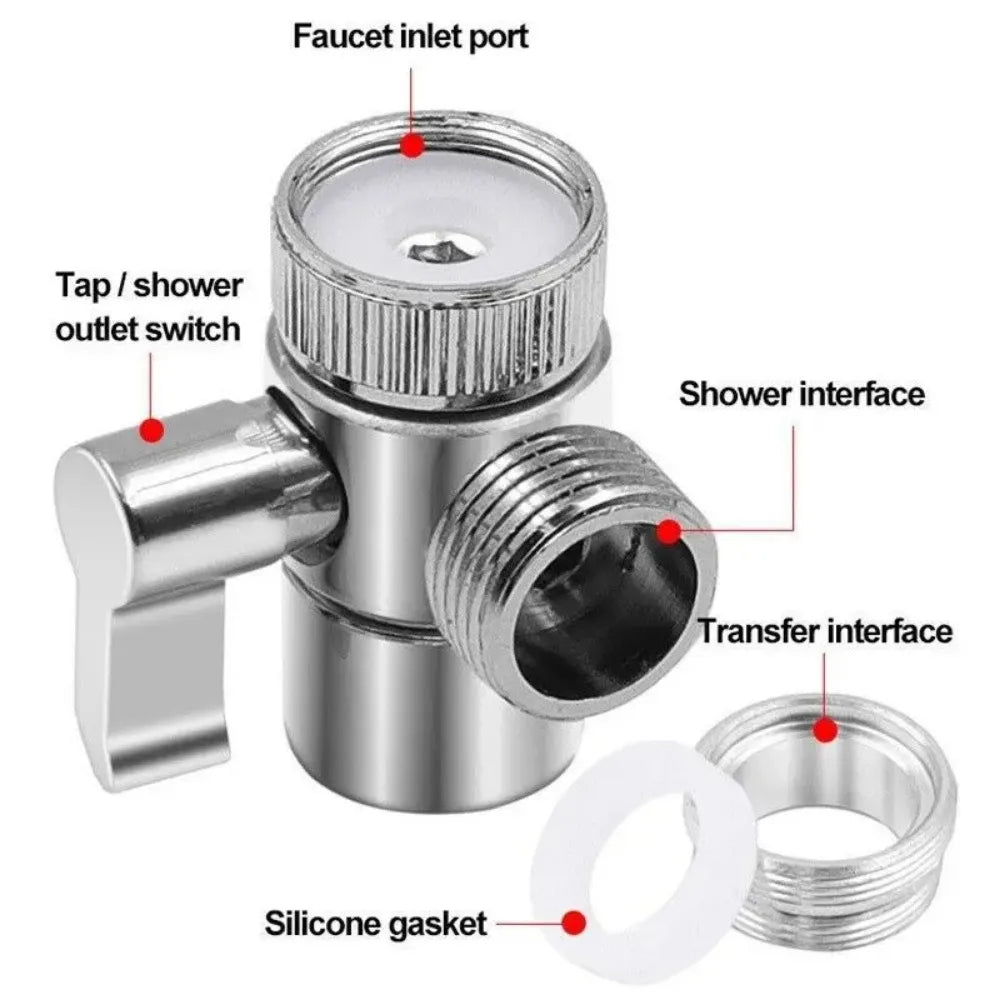 Decorbites™ 3-Wege-Duschkopf-Umschaltventil | Drei-Funktionen-Schalter-Adapter - Badezimmer-Zubehör