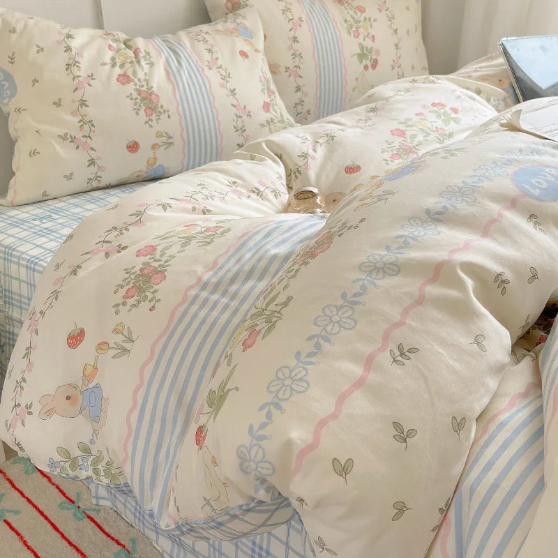 DecorBites™ Cotton Cartoon Printed Bedding Set for All Seasons